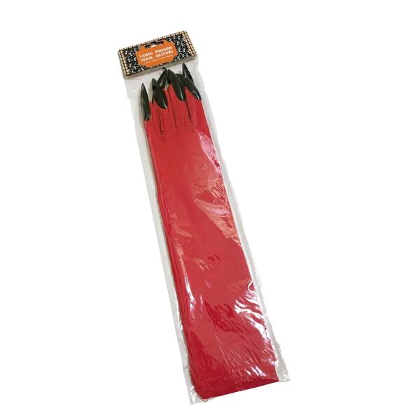 Halloween Costume Gloves with Nails Halloween Props Black Long Fingernail Gloves - Picture 1 of 6